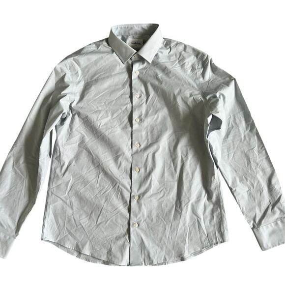 NWOT Goodfellow & Co Standard Fit Grey Blue Long Sleeve Button Down Shirt Large - Picture 1 of 9